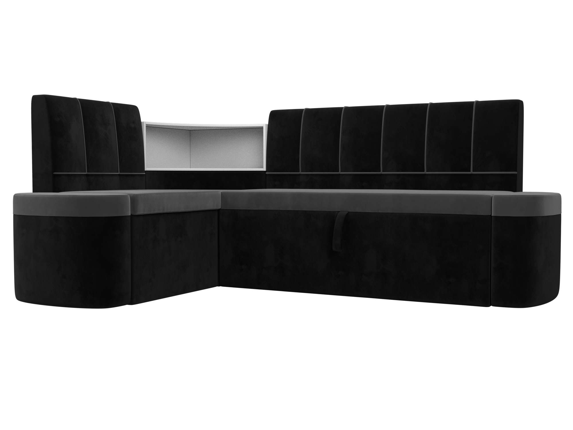 Кухонный угловой диван Тефида левый угол (Серый\Черный)