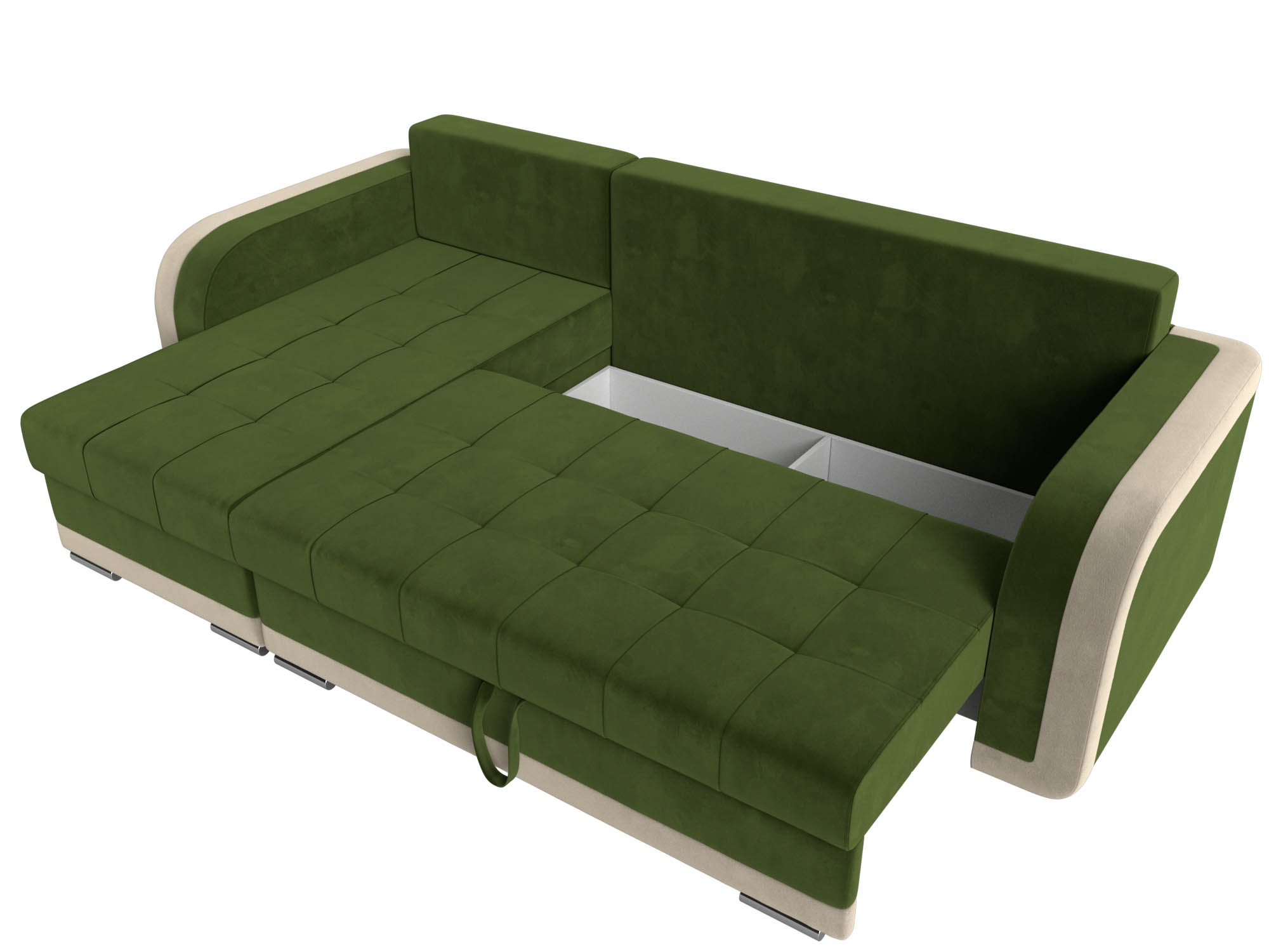 Угловой диван Марсель левый угол (Зеленый\Бежевый)