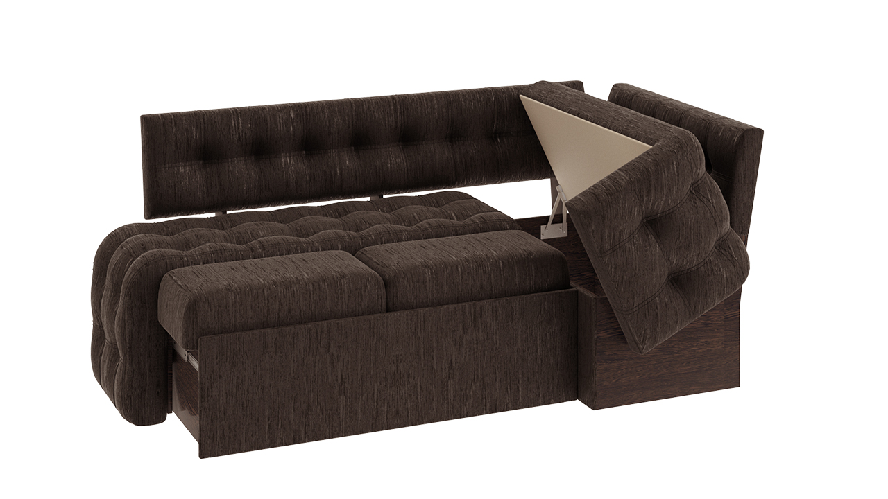 Кухонный диван Манчестер со спальным местом, коричневый