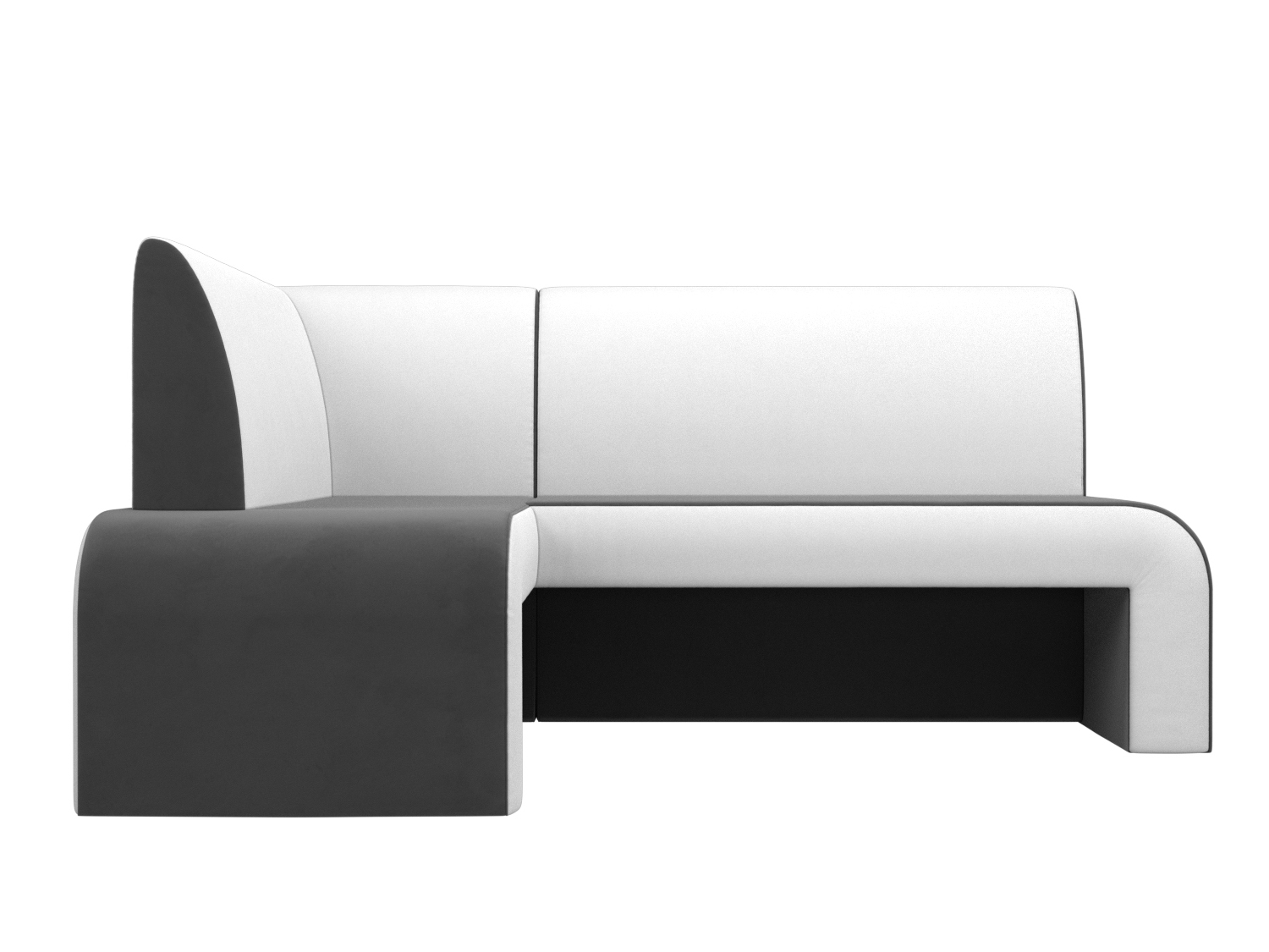 Кухонный угловой диван Кармен левый угол (Серый\Белый)