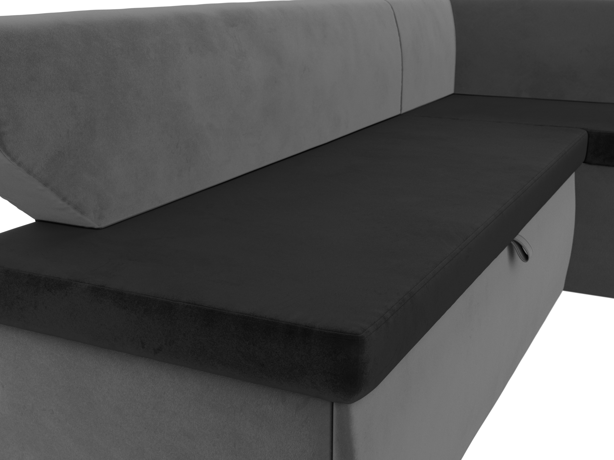 Кухонный угловой диван Омура правый угол (черный\серый)