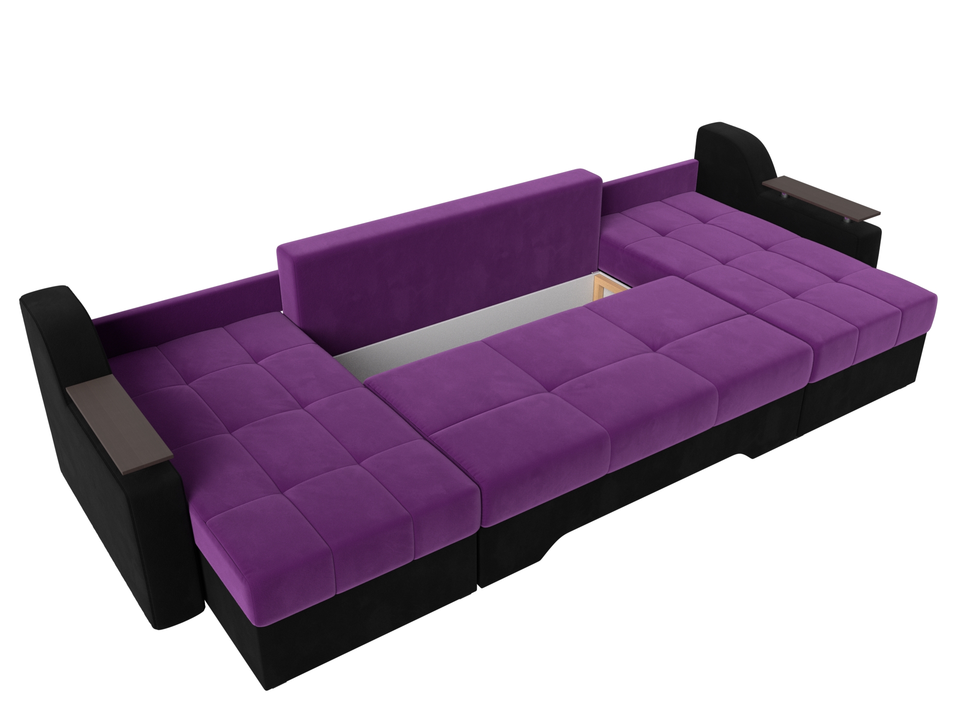 П-образный диван Сенатор (Фиолетовый\Черный)