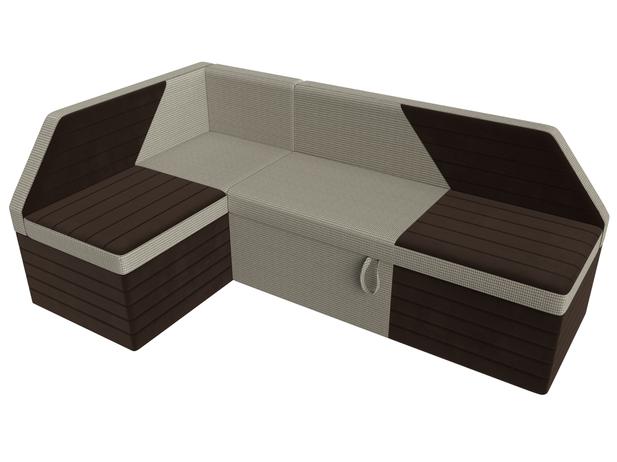 Кухонный угловой диван Дуглас левый угол (Корфу 02\коричневый)