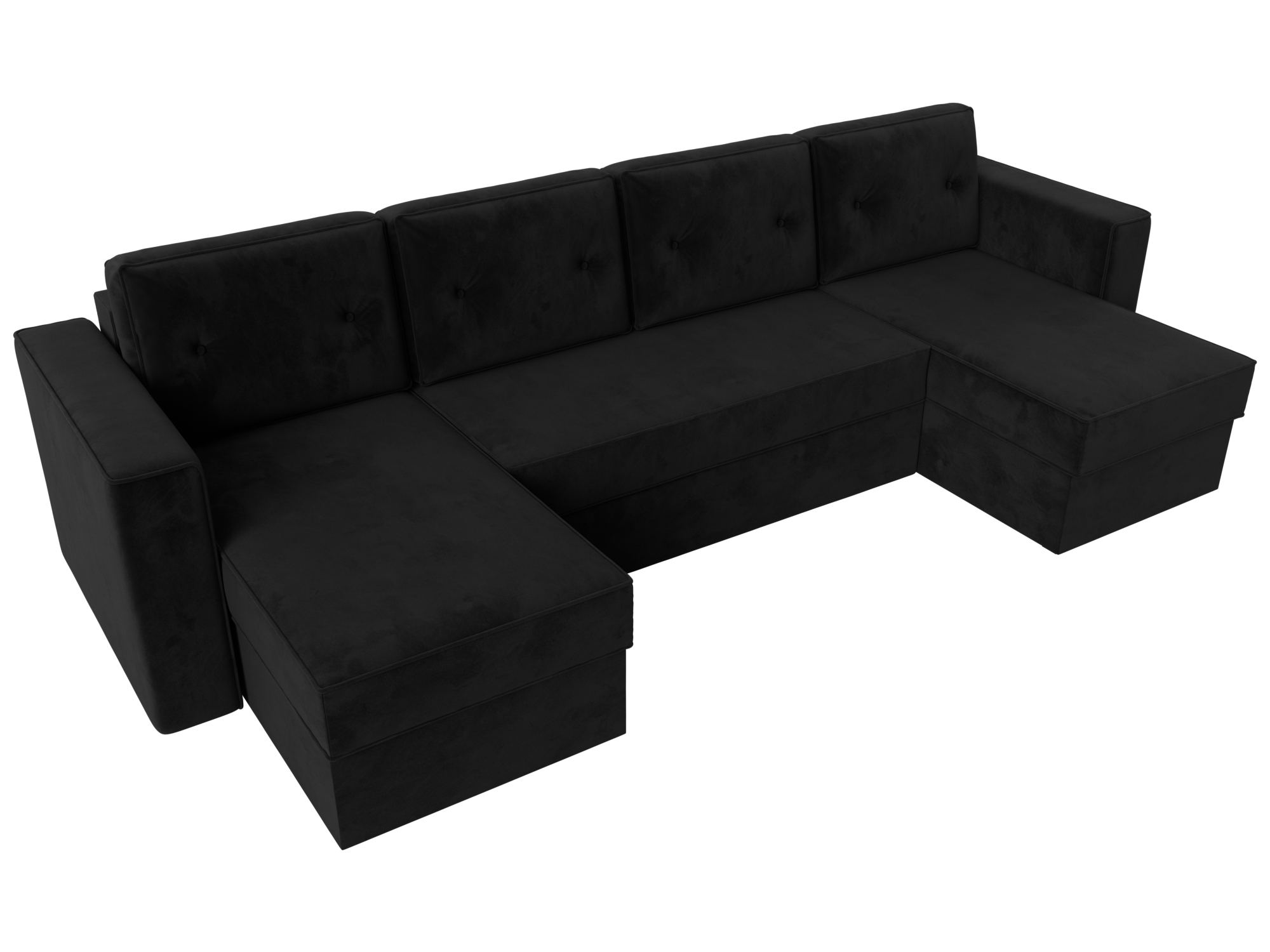 П-образный диван Принстон (Черный)