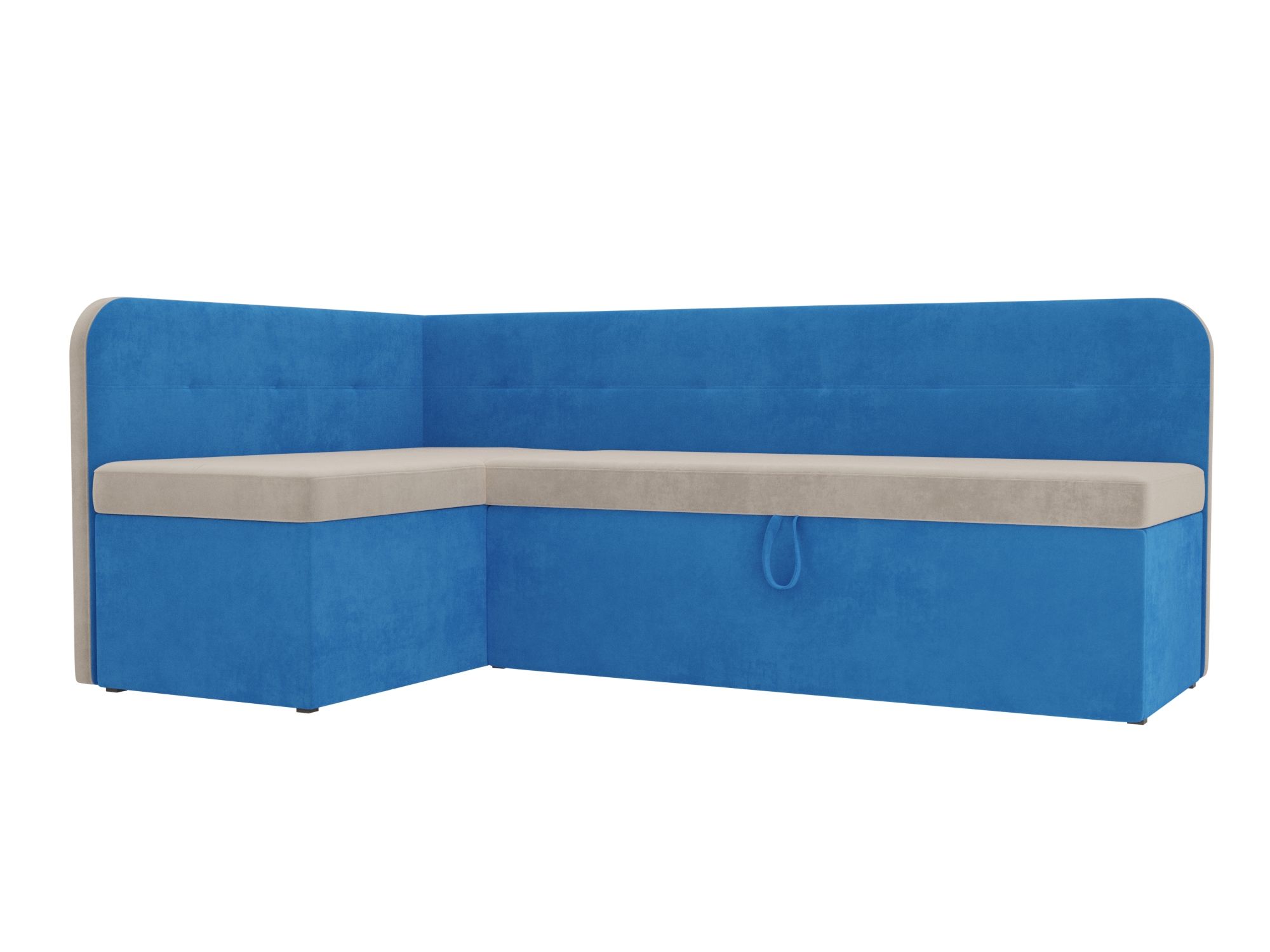 Кухонный угловой диван Форест левый угол (Бежевый\Голубой)