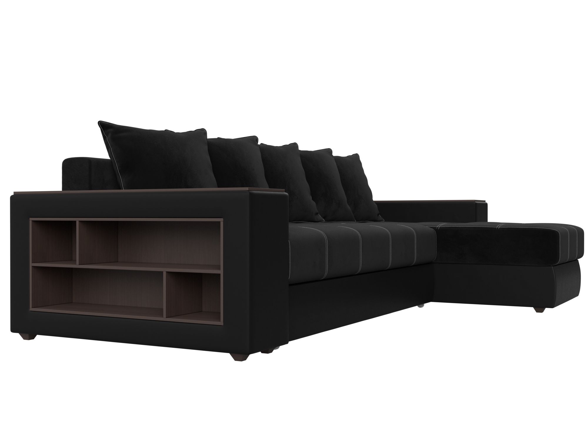 Угловой диван Дубай правый угол (Черный\Черный)