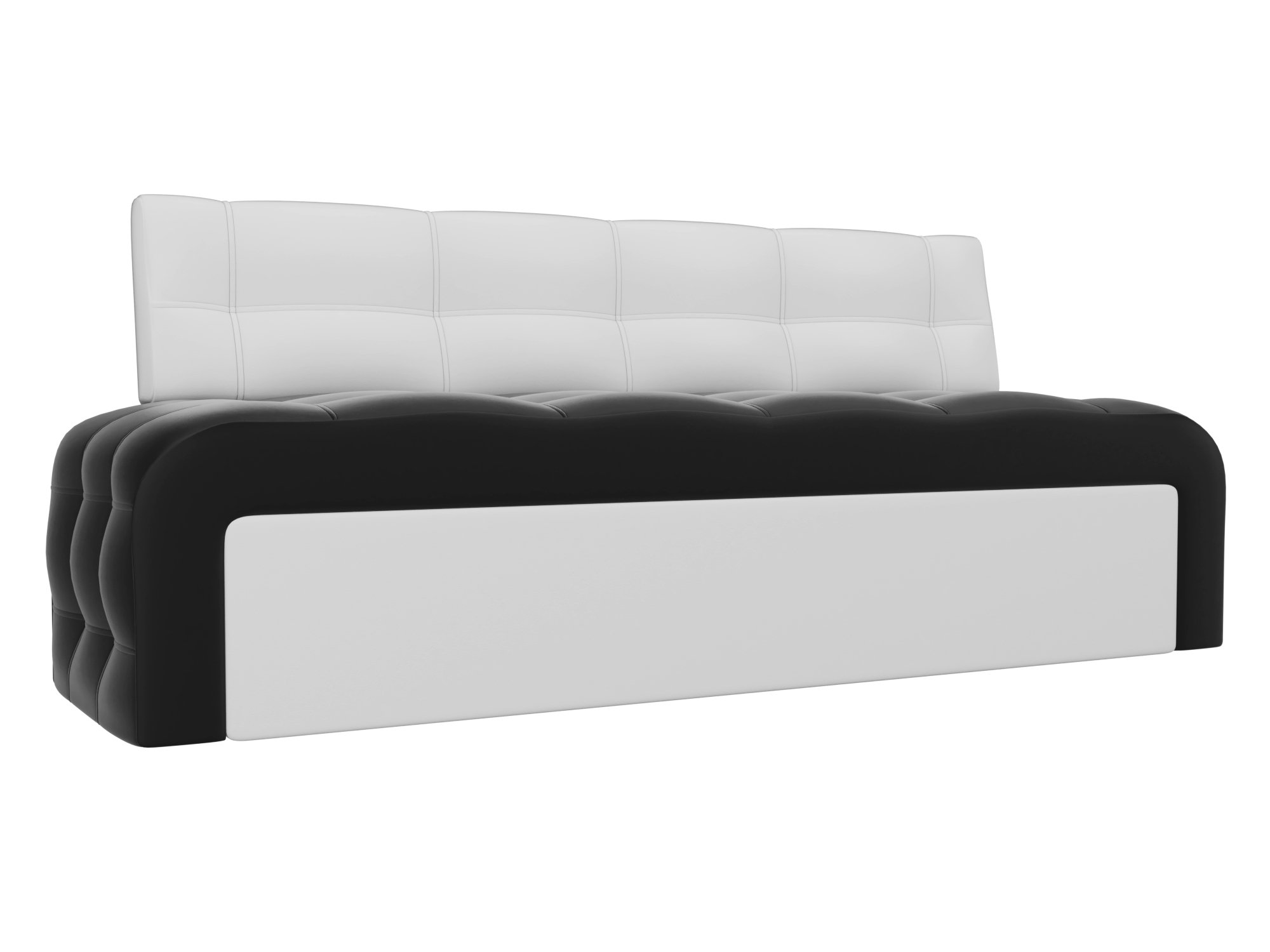 Кухонный прямой диван Люксор (Черный\Белый)