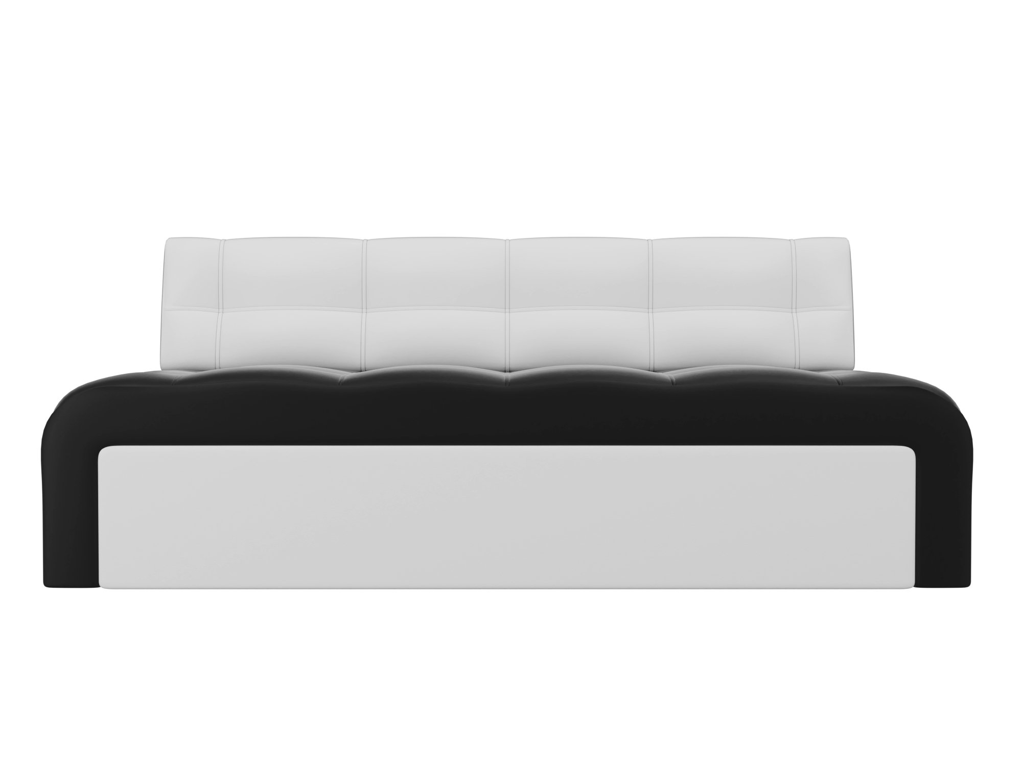 Кухонный прямой диван Люксор (Черный\Белый)
