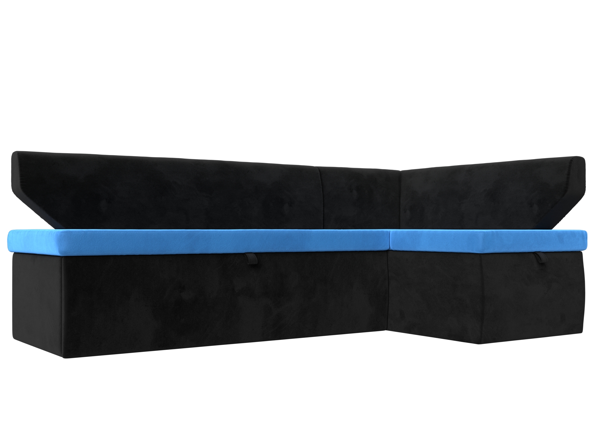 Кухонный угловой диван Омура правый угол (Голубой\Черный)