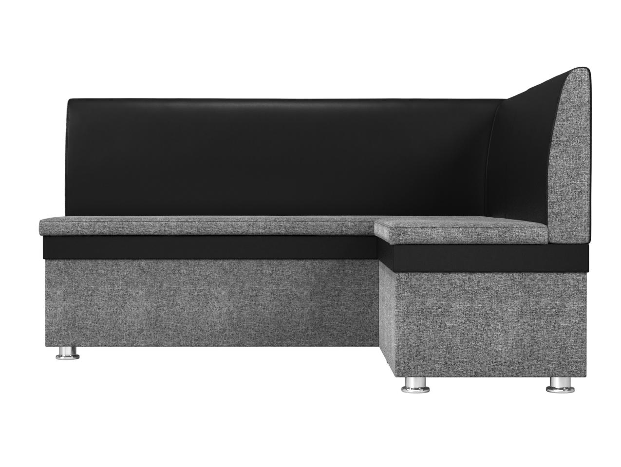 Кухонный угловой диван Уют правый угол (Серый\Черный)