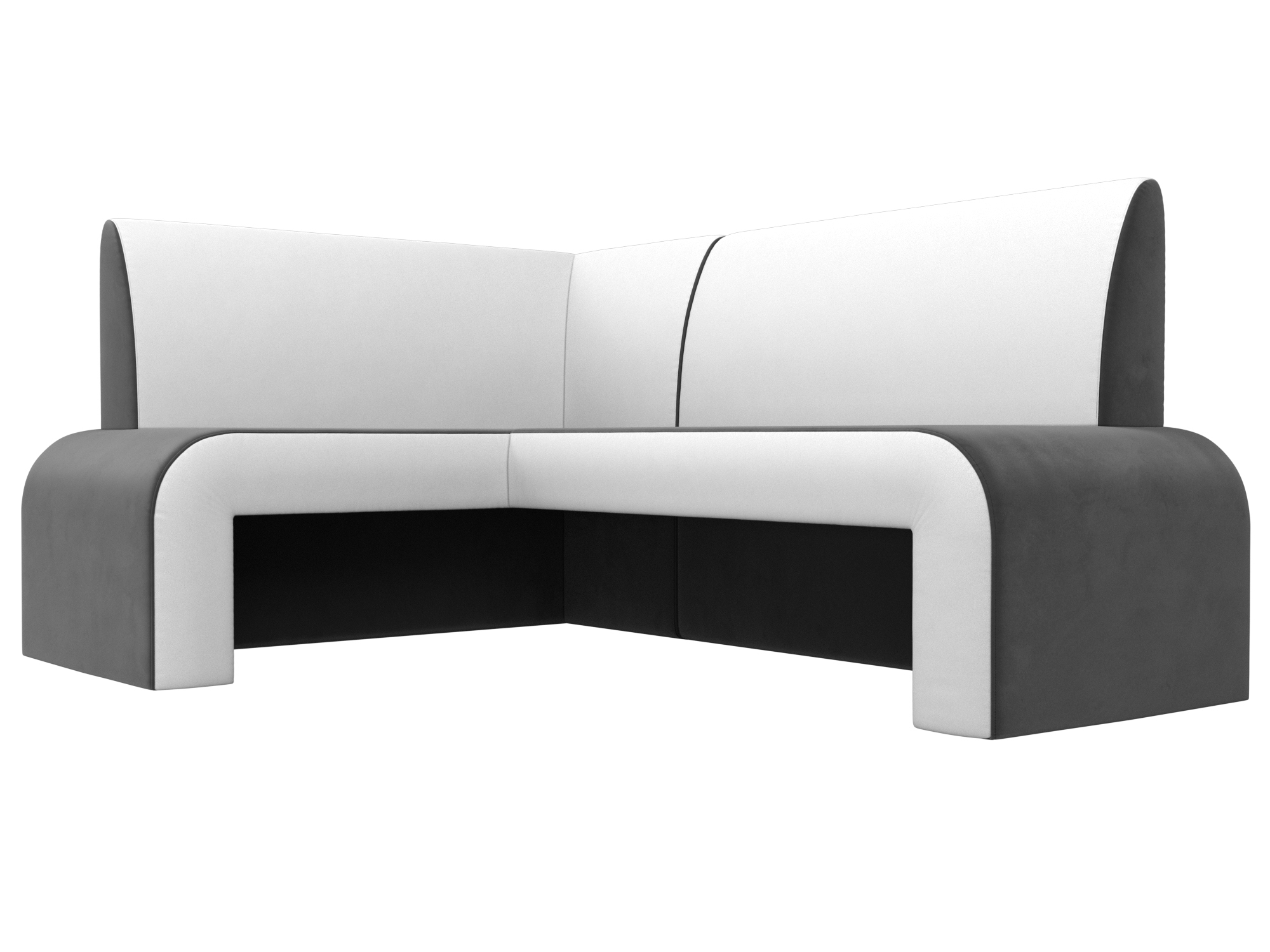 Кухонный угловой диван Кармен левый угол (Серый\Белый)