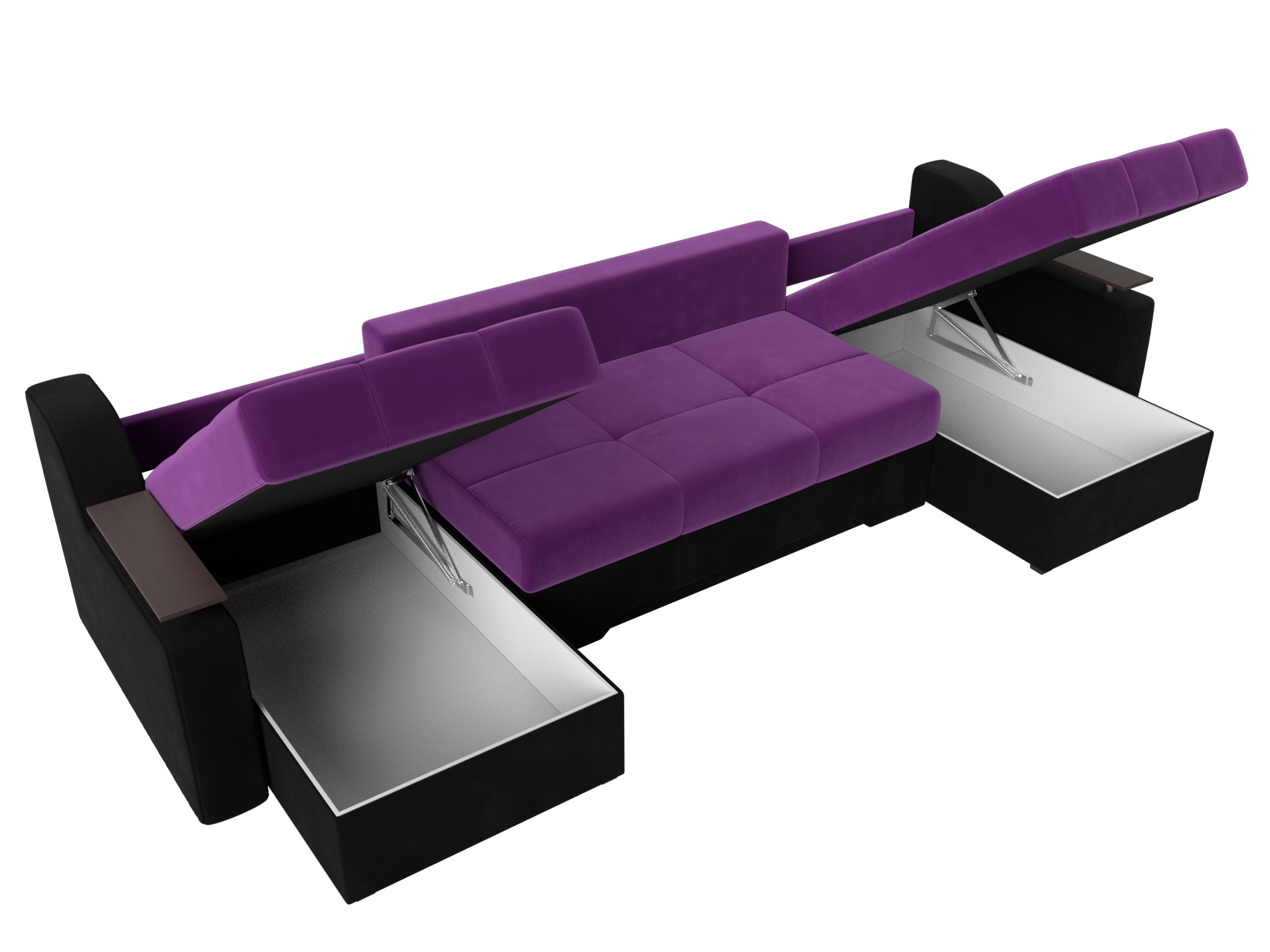 П-образный диван Сенатор (Фиолетовый\Черный)