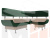 Кухонный угловой диван Альфа правый угол (Бежевый\Зеленый)