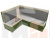 Кухонный угловой диван Уют левый угол (Зеленый\Бежевый)