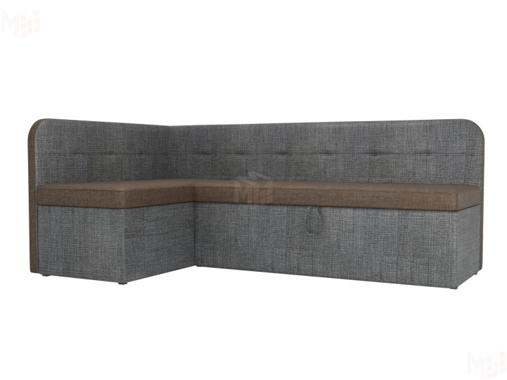 Кухонный угловой диван Форест левый угол (Коричневый\Серый)