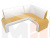 Кухонный угловой диван Кармен правый угол (Желтый\Белый)
