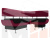 Кухонный угловой диван Альфа правый угол (Черный\Бордовый)