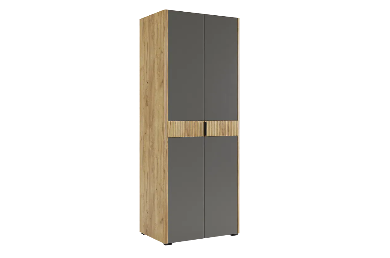 Шкаф двухдверный Адам  дуб крафт золотой/графит