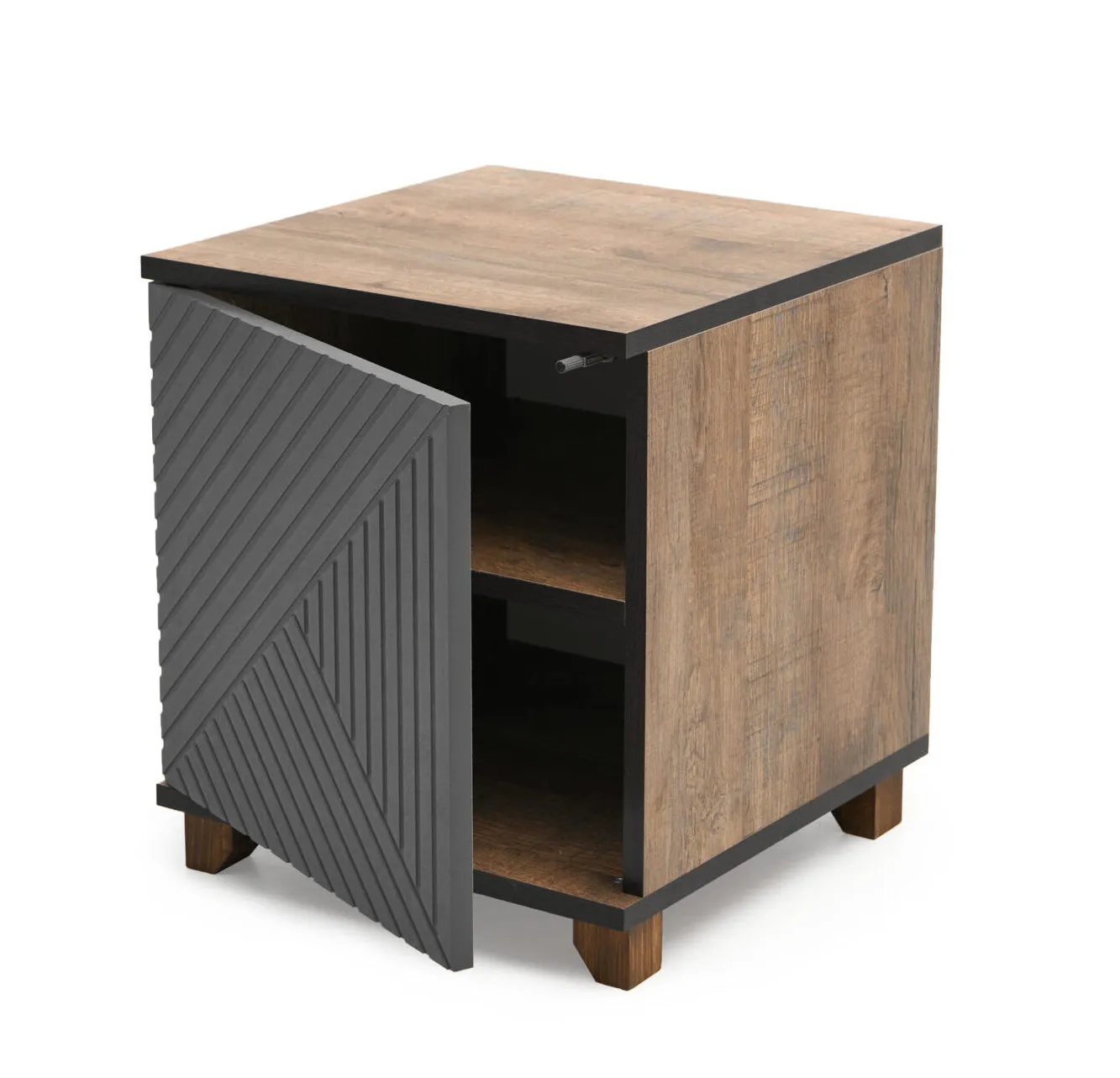 Тумба прикроватная Копенгаген со створкой (дуб самдал/серый графит)