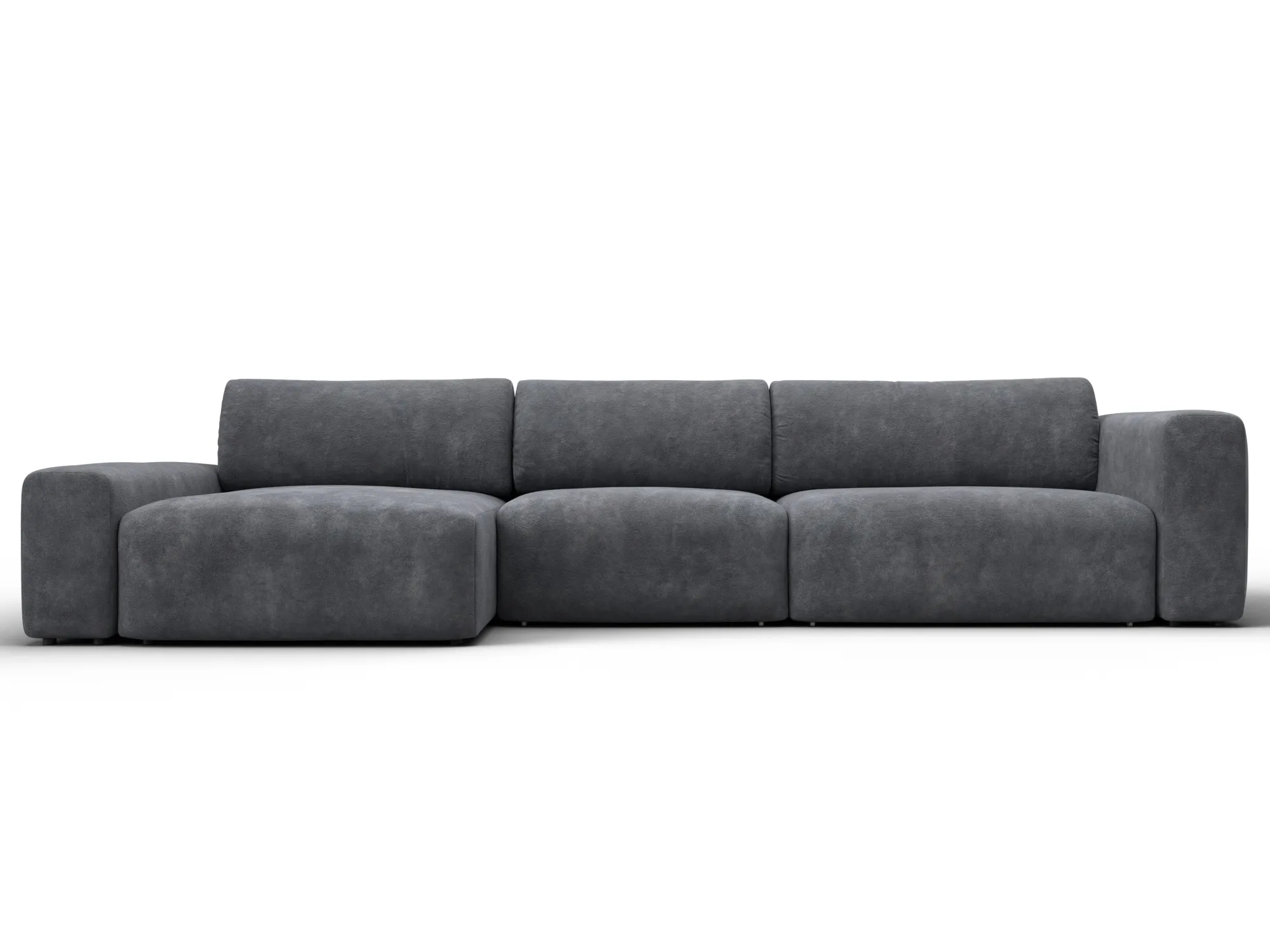 Диван угловой Лига-066 НПБ Лонг угол левый ( BRUT 16 темно-серый )