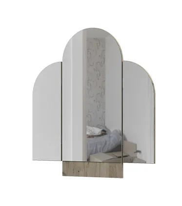 Зеркало складное с радиусом Басса ЗР-552  дуб крафт серый