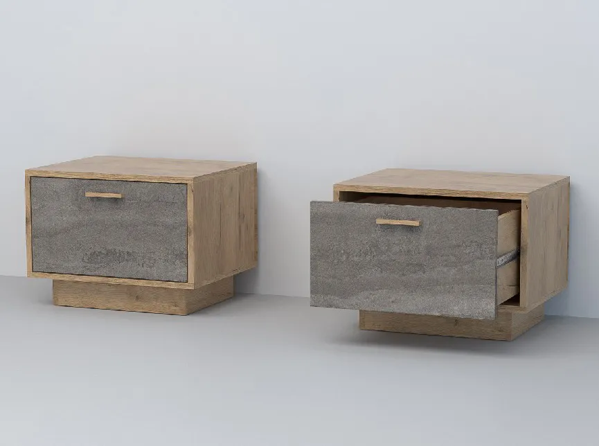 Тумба Т-5 ПД Эго Дуб Крафт Золотой/Камень Темный