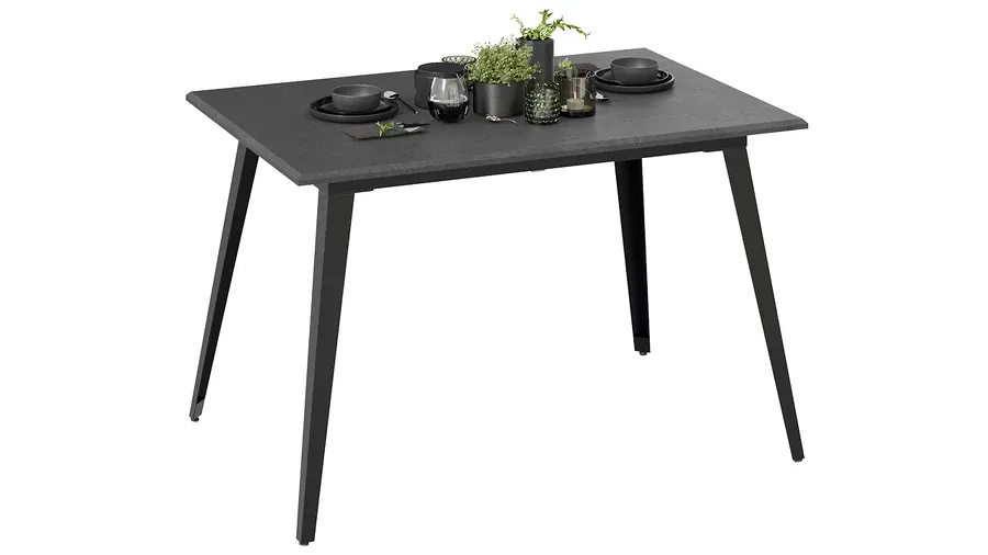 Стол обеденный Равенна Тип 1 Черный муар, Серый бетон