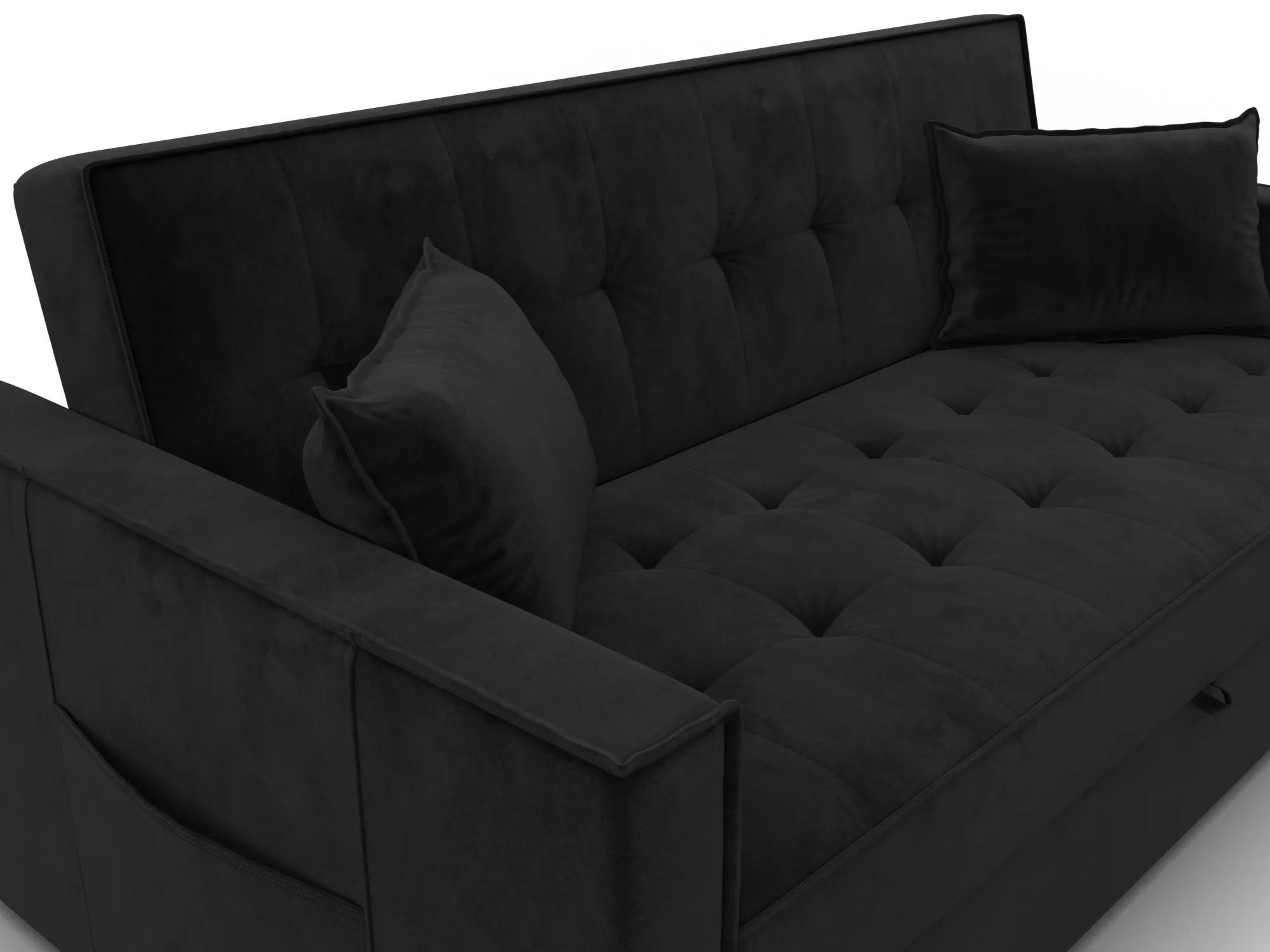 Диван прямой Лига-104 (160) ( SEVEN 35 черный )