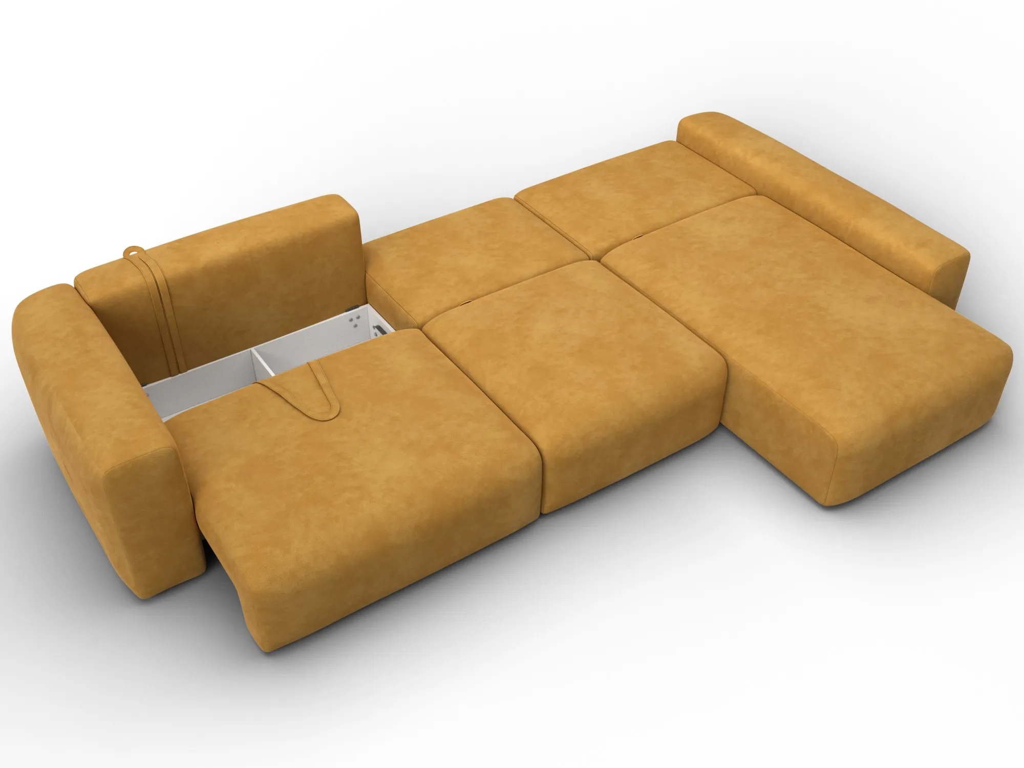 Диван угловой Лига-066 НПБ Лонг угол правый ( BRUT 10 желтый )