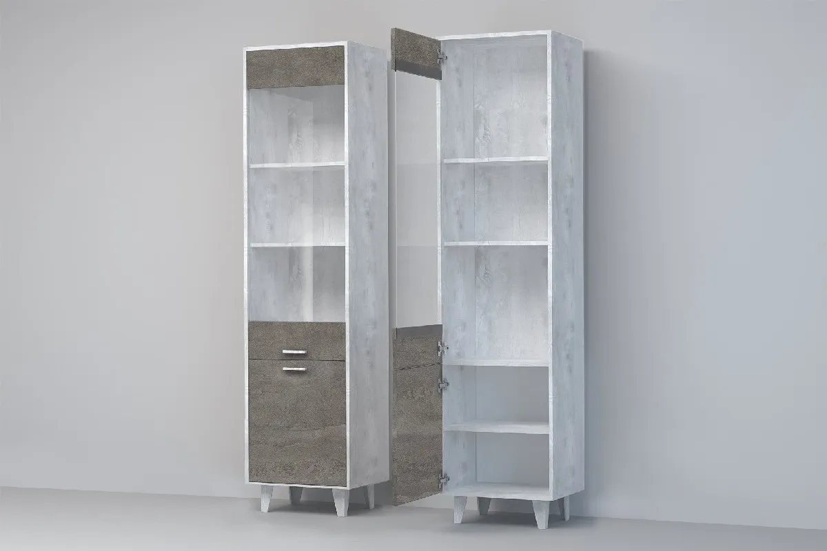 Пенал ПС-1 Эго на ножках Бетон Светлый/Камень Темный