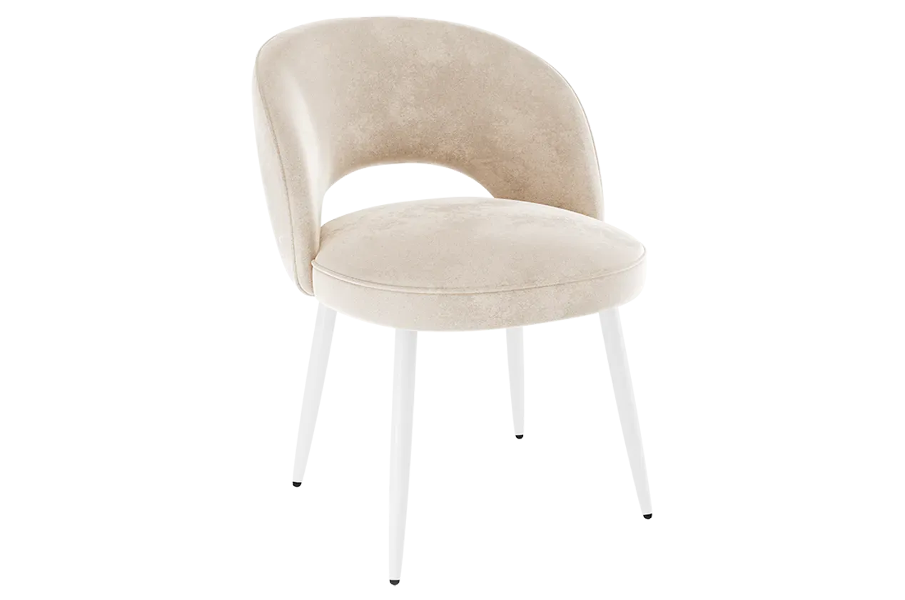 Стул Моли пломбир (велюр)/белый