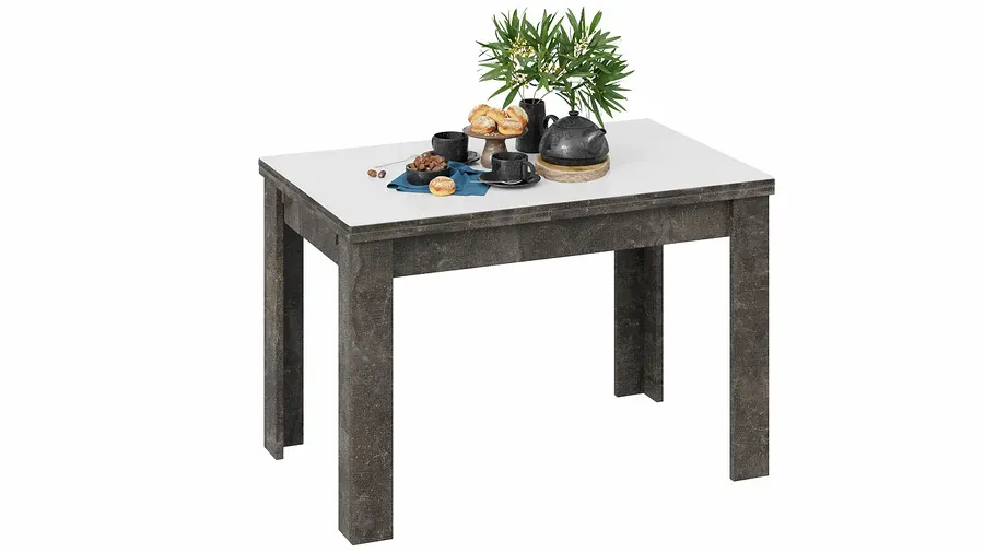 Стол обеденный Норман тип 1 Ателье темный, Стекло Белый глянец