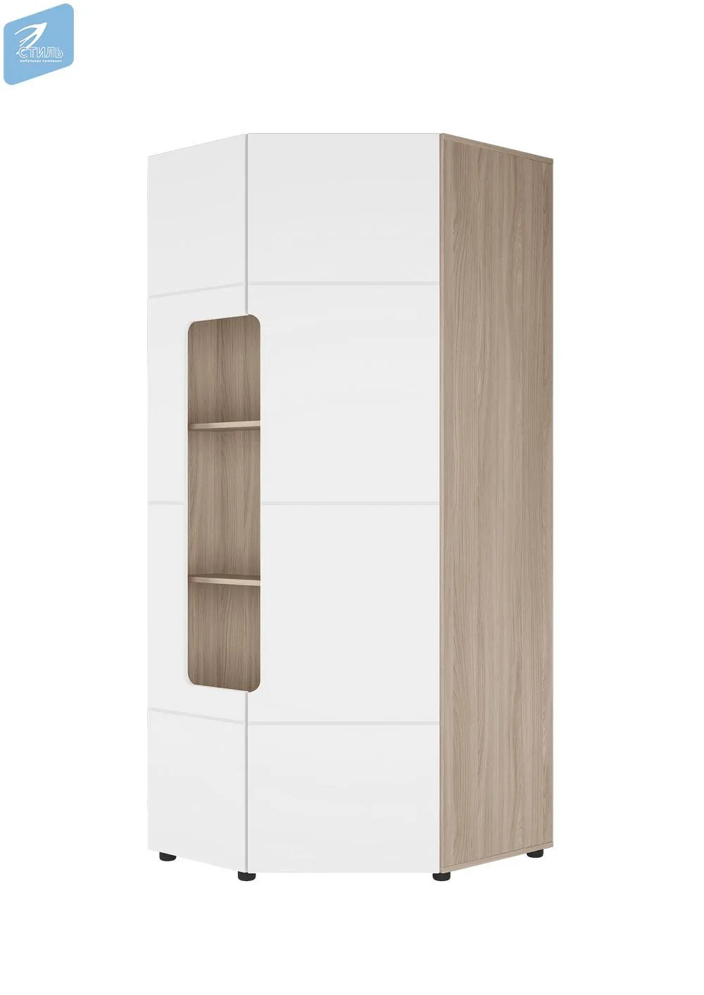 Шкаф угловой 45 градусов c полками Палермо-3 ШК-014