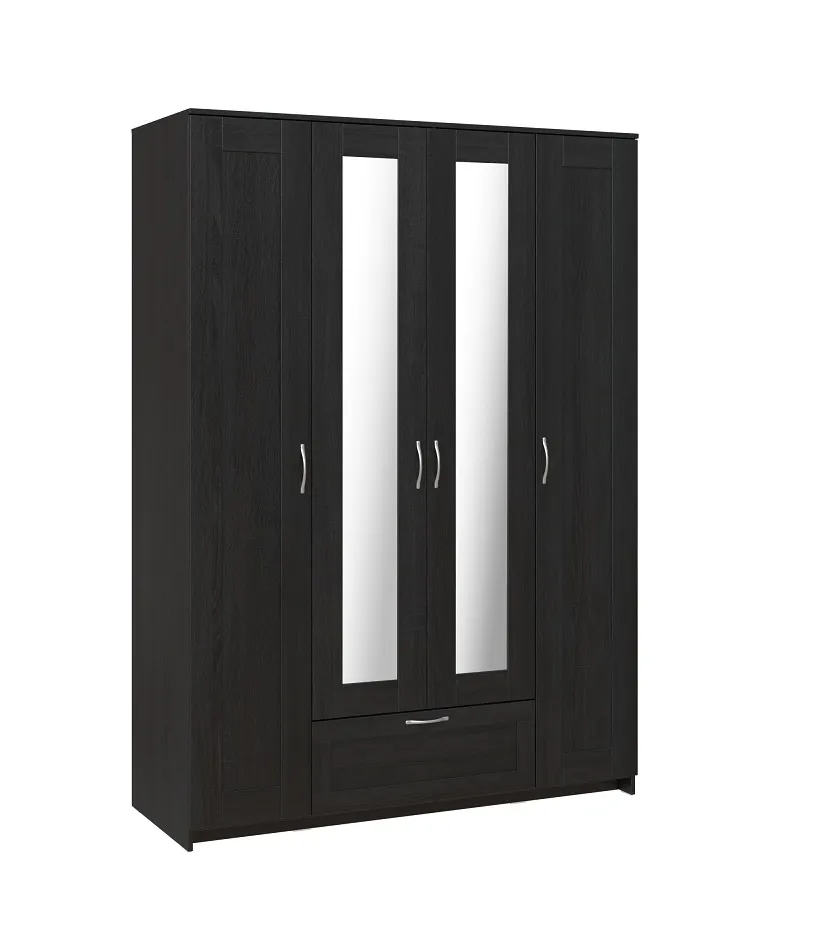 Шкаф Сириус 4 двери 1 ящик (2 зеркала) высокий, венге