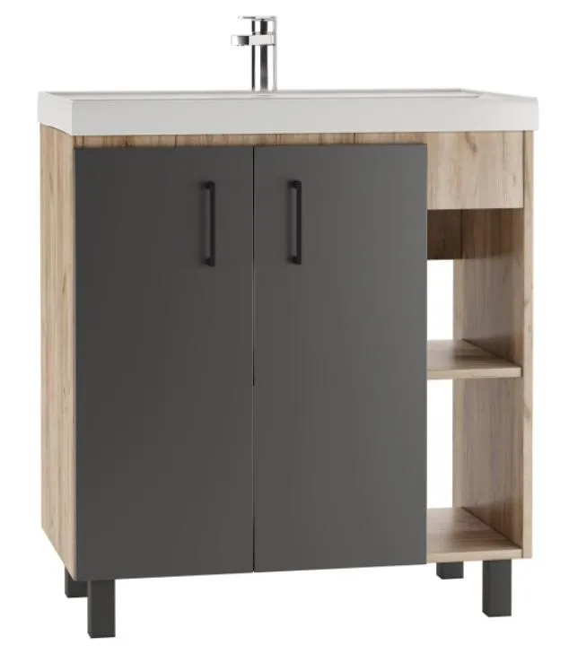 Тумба под умывальник "Фостер 80" Craft без ящика Домино