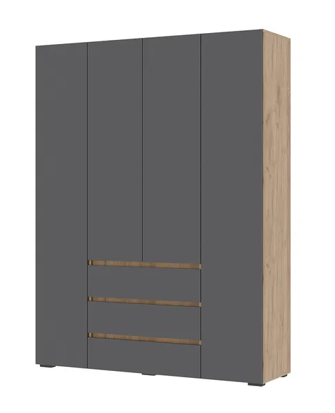 Шкаф 4х створчатый Хелен ШК 05 дуб крафт золото - серый графит