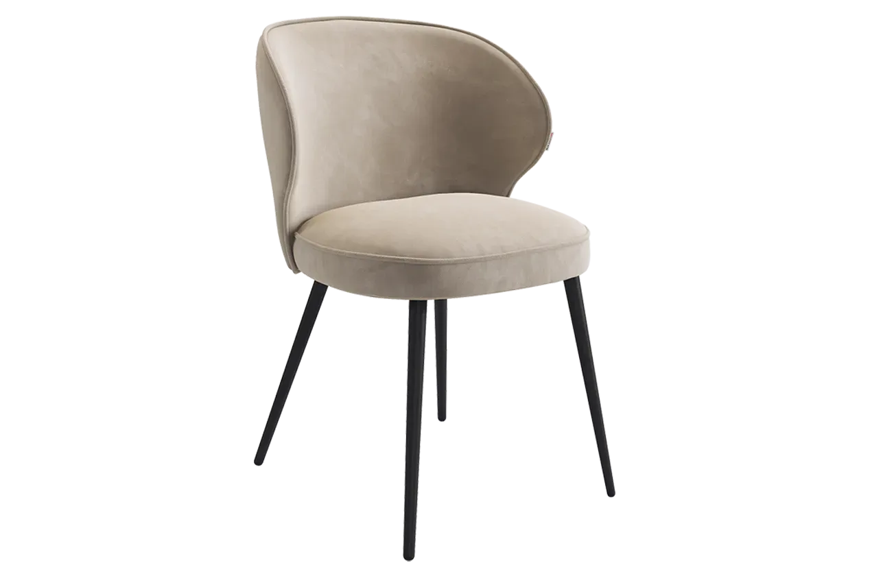 Стул Гудвин пломбир (велюр)/черный