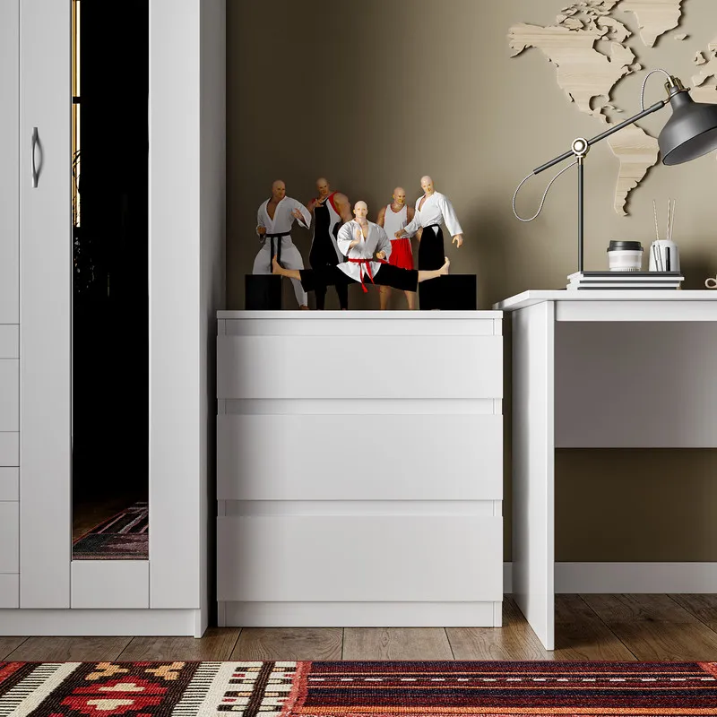 2.03.02.060.1 КАСТОР комод 3 ящика RU белый