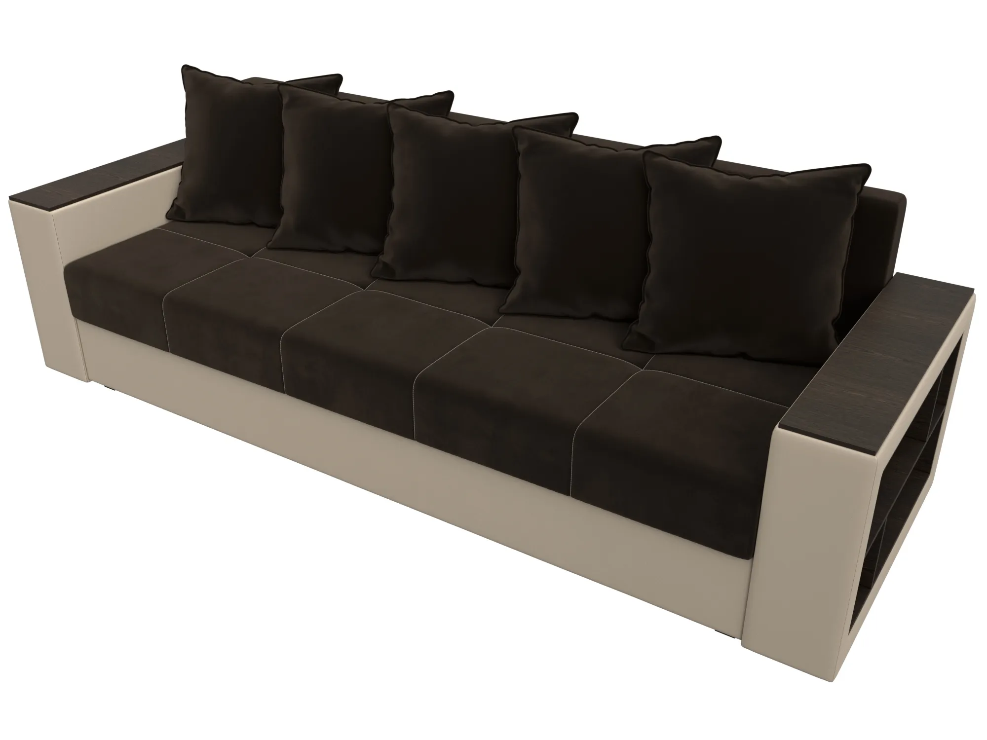 Диван прямой Дубай Лайт ( Коричневый;Бежевый )