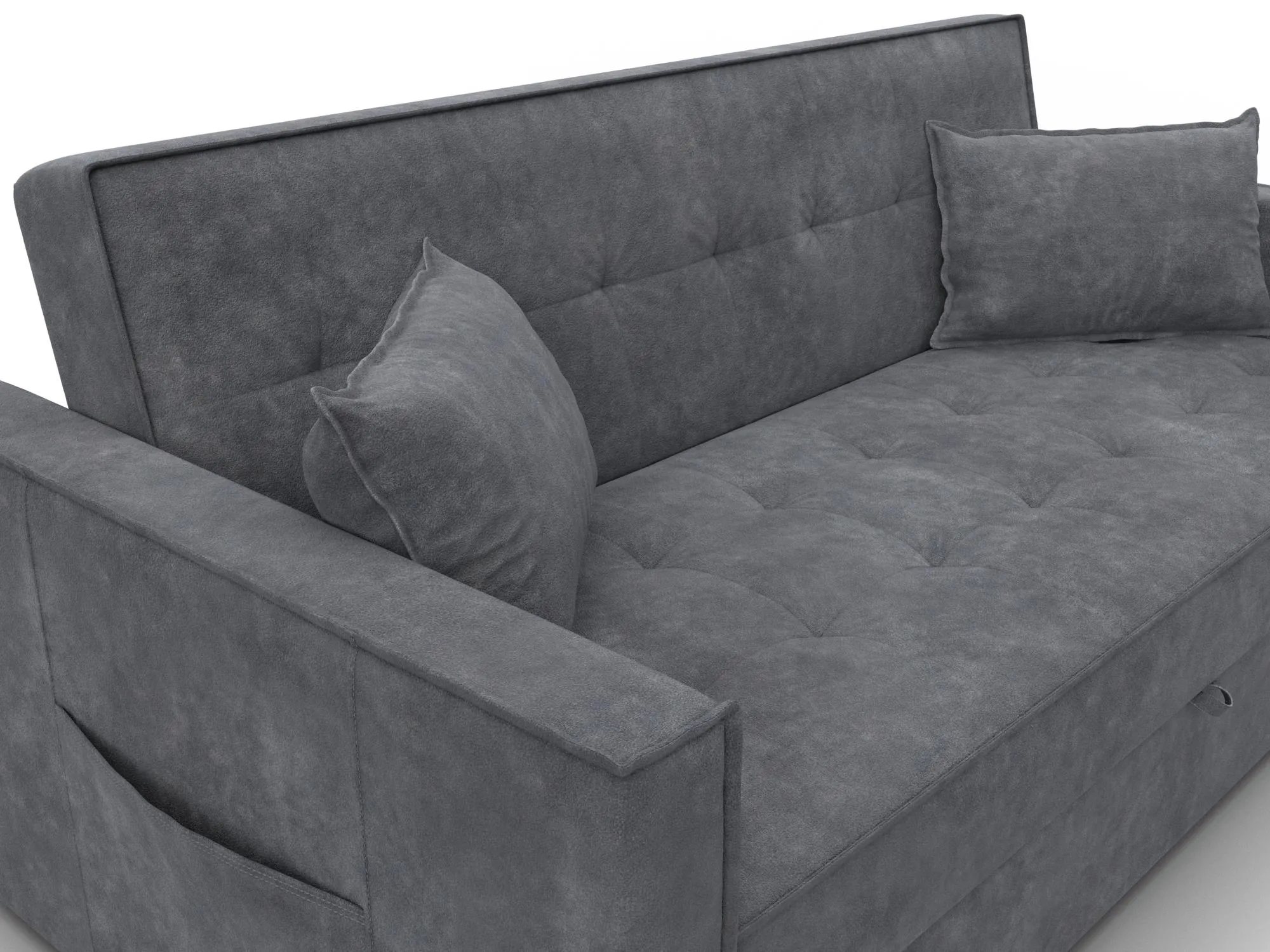 Диван прямой Лига-104 (160) ( BRUT 16 темно-серый )