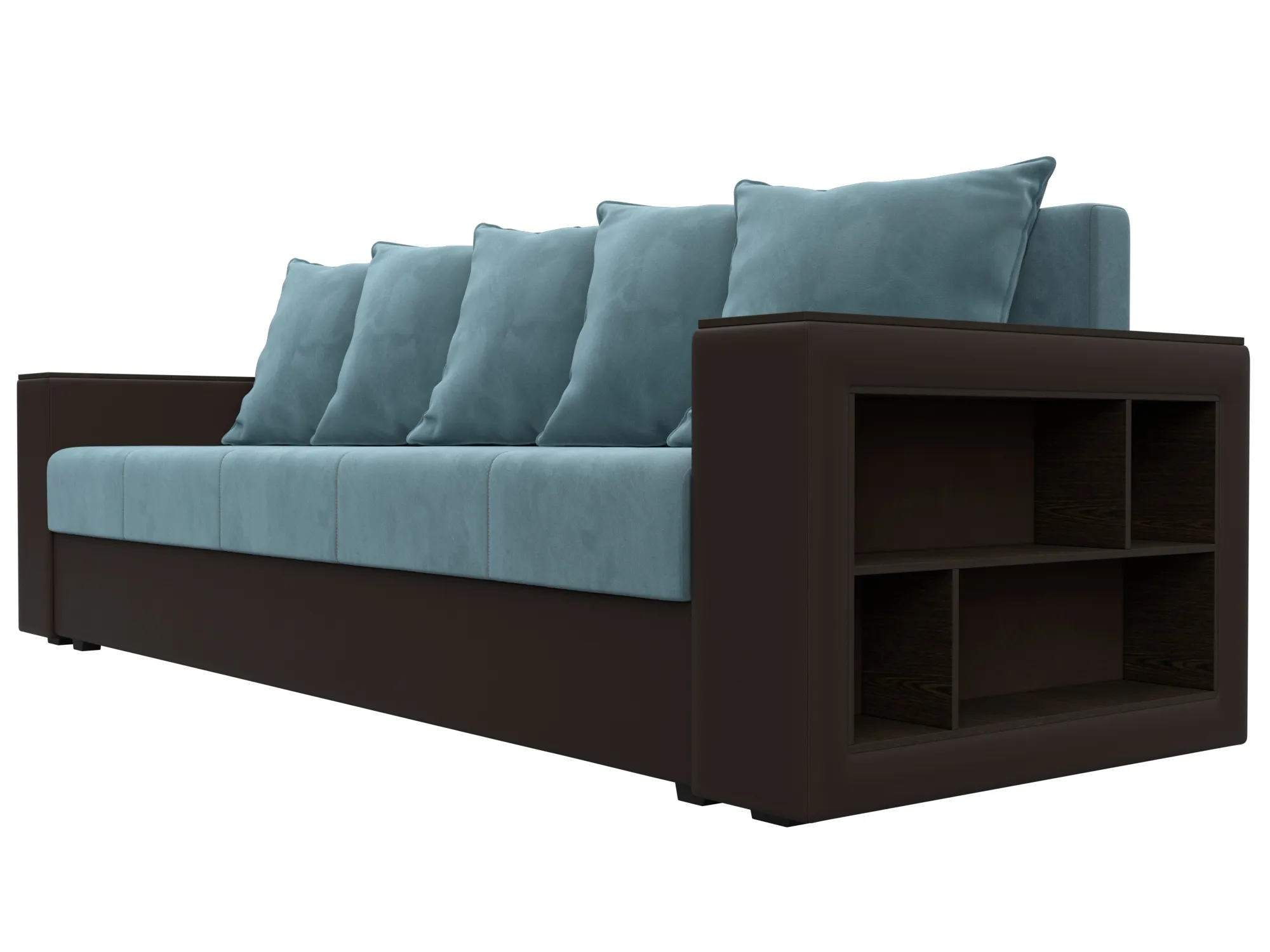 Диван прямой Дубай Лайт ( Бирюзовый;Коричневый )