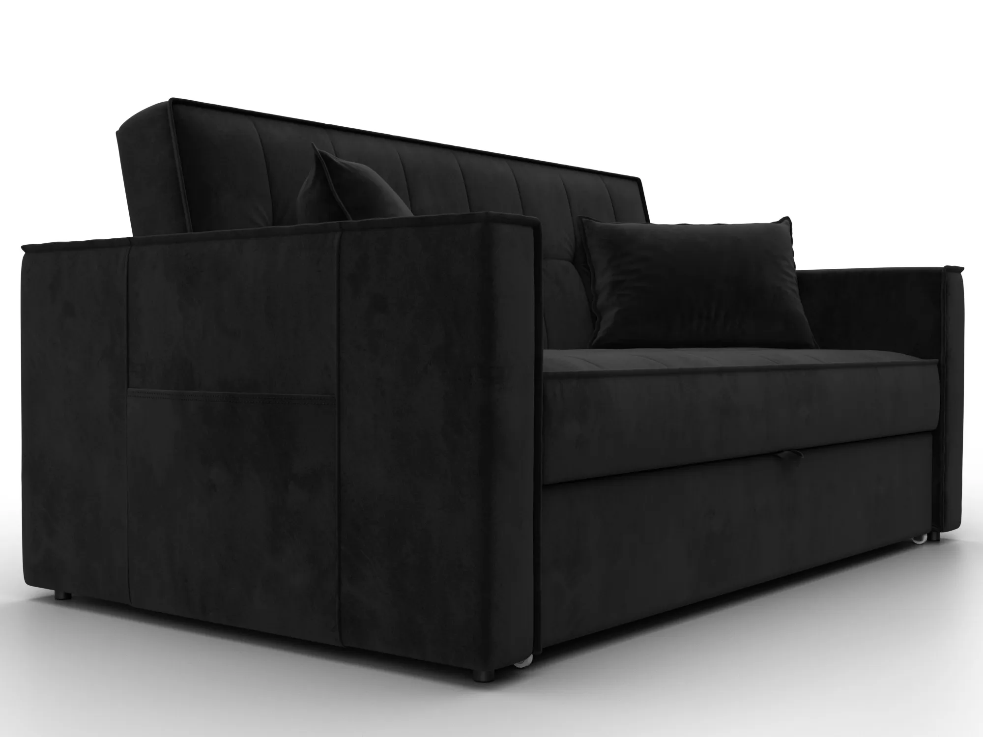 Диван прямой Лига-104 (140) ( SEVEN 35 черный )