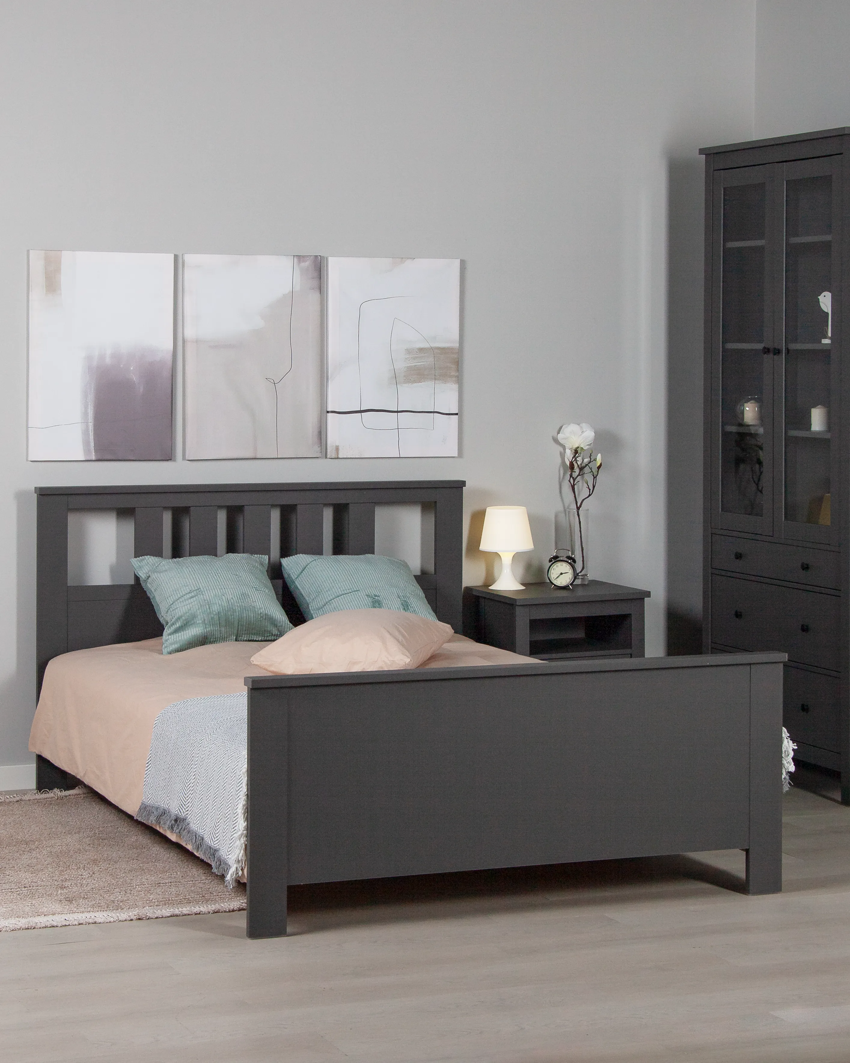 2.08.04.060.4 САГА кровать двойная 140х200 серая