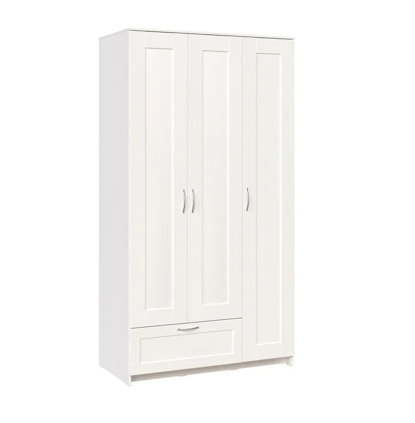 Шкаф Сириус 3 двери 1 ящик, белый (высота 220 см)