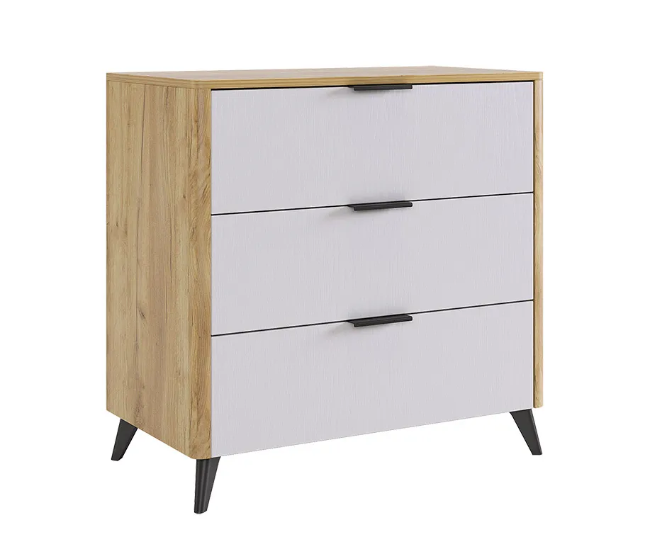 Комод Адам дуб крафт золотой/белое дерево