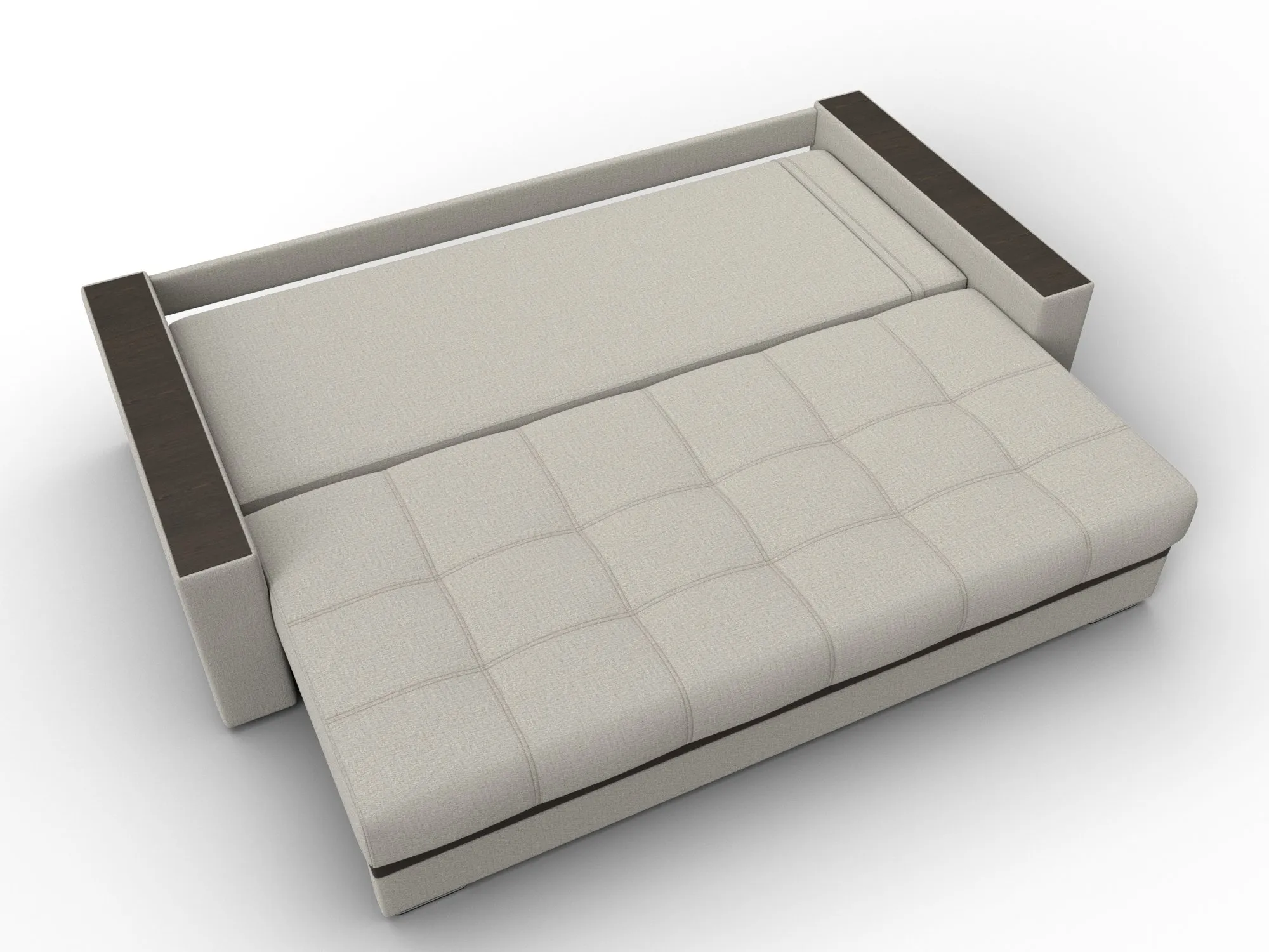 Диван прямой с декором Лига-096 НПБ ( Амур 02 Бежевый;Коричневый )