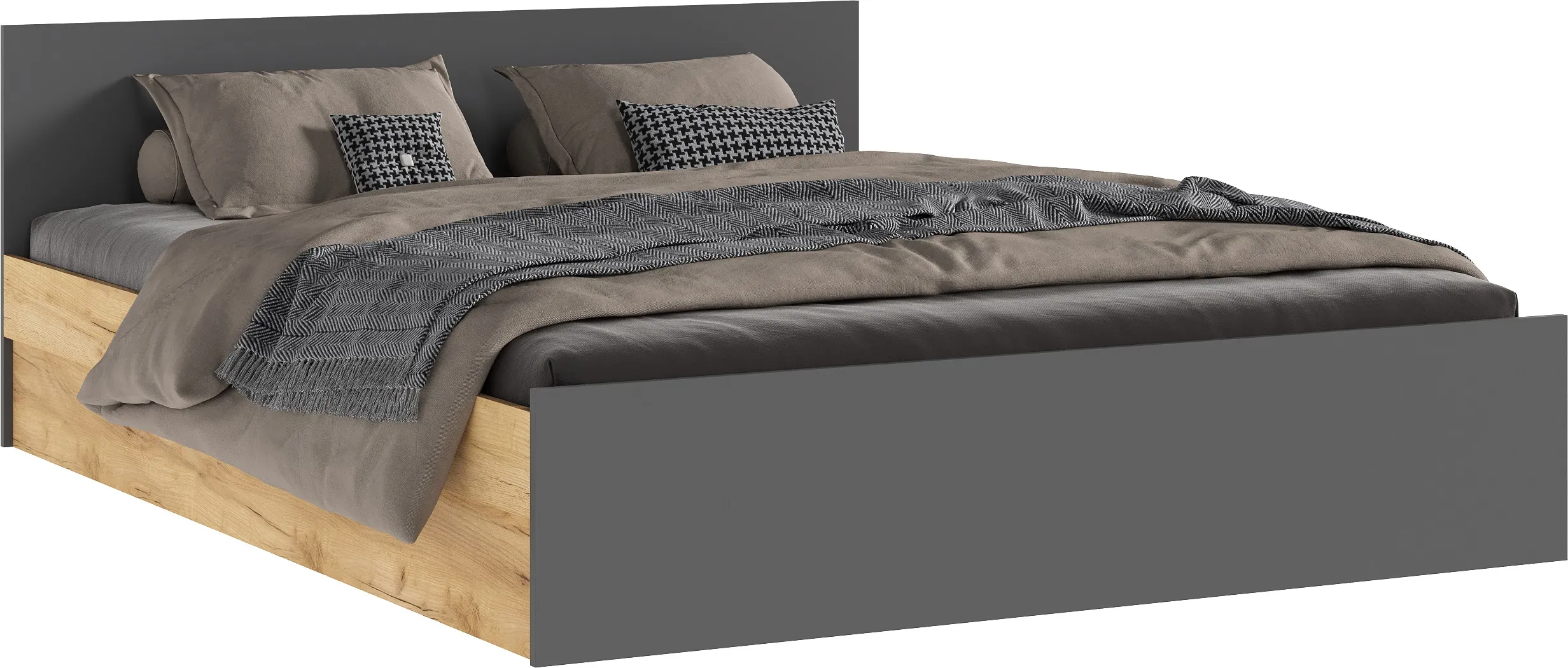 Кровать Бася 1,6 (крафт золотой/графит)