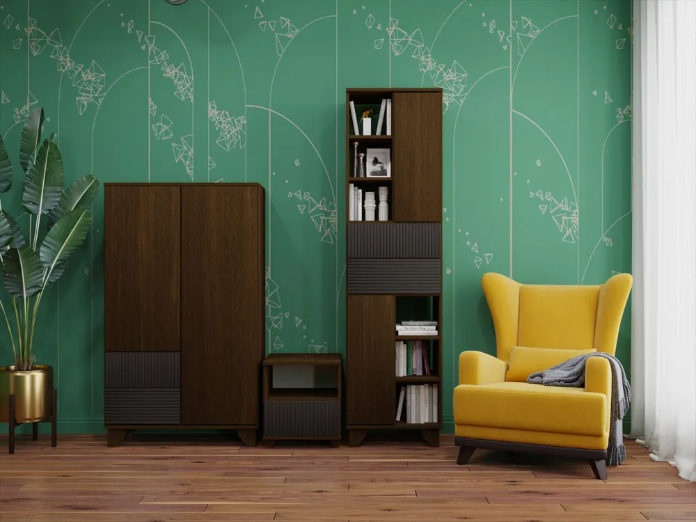 Гостиная Копенгаген венге/черный матовый матовый вариант 5