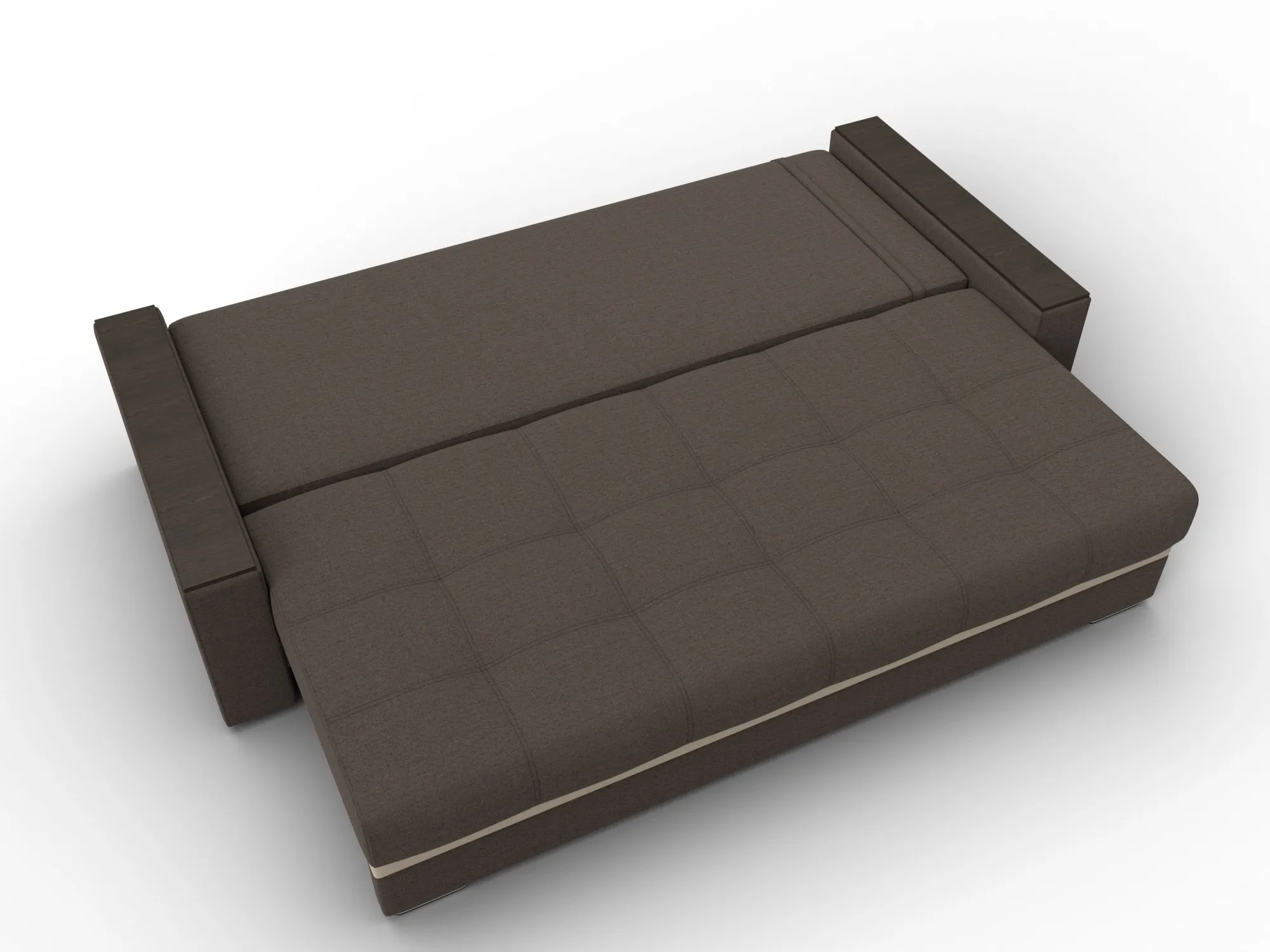 Диван прямой с декором Лига-096 НПБ ( Амур 05 коричневый;бежевый )