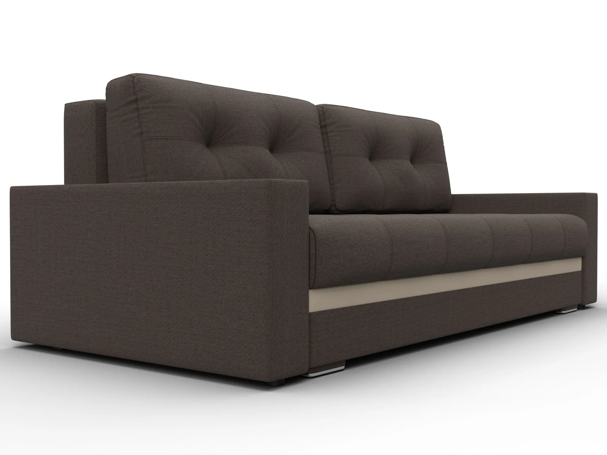 Диван прямой с декором Лига-096 НПБ ( Амур 05 коричневый;бежевый )